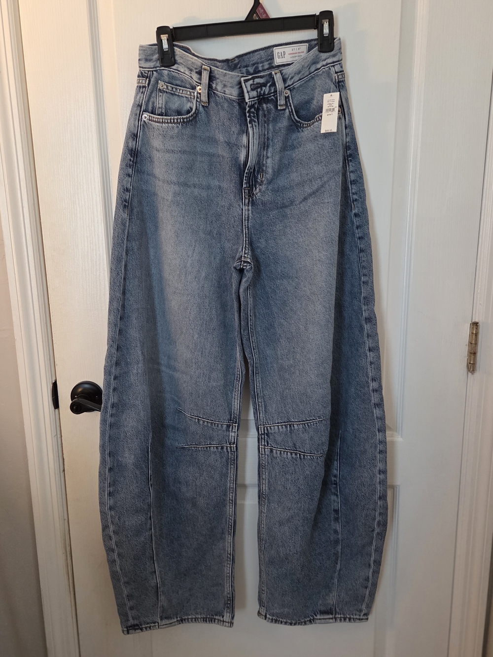GAP Wide Leg Horseshoe High-Rise Jeans in Light Blue Denim
